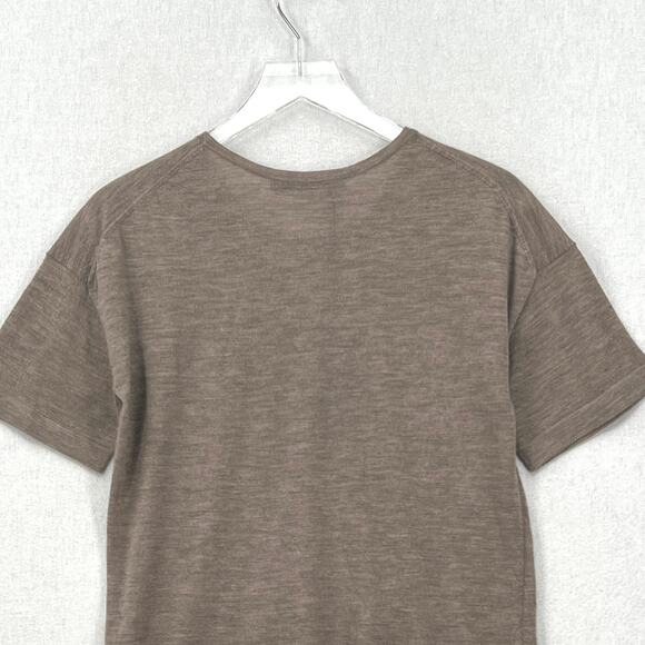 JENNI KAYNE Cashmere Tee Women XS Taupe Brown Short Sleeve Crew Lightweight NEW - Picture 7 of 15